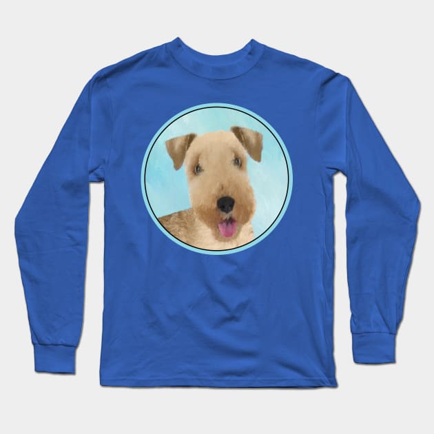 Lakeland Terrier Painting - Cute Original Dog Art Long Sleeve T-Shirt by Alpen Designs